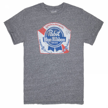 Pabst Blue Ribbon Classic Logo Grey Tee Shirt