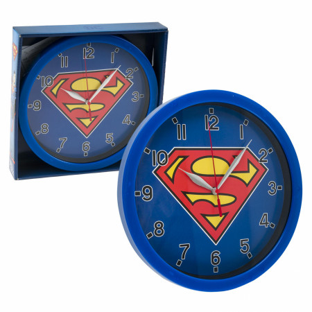 DC Comics Superman Symbol Print 9 3/4 Wall Clock