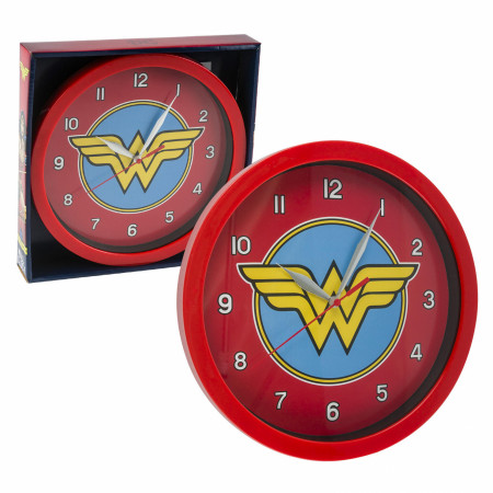 DC Comics Wonder Woman Symbol Print 9 3/4" Wall Clock