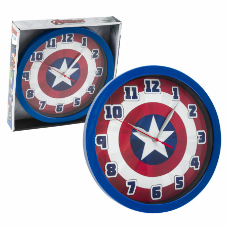 Captain America Shield Symbol 9 3/4" Wall Clock