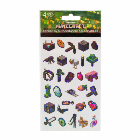 Minecraft Character and Symbols Sticker Sheet 4-Pack