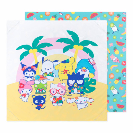 Hello Kitty & Friends Sanrio Tropical Reversible Roll & Go Blanket