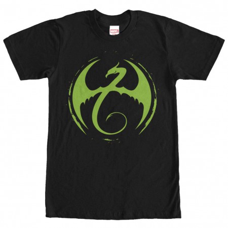 Marvel Teams Iron Fist Logo Black Mens T-Shirt