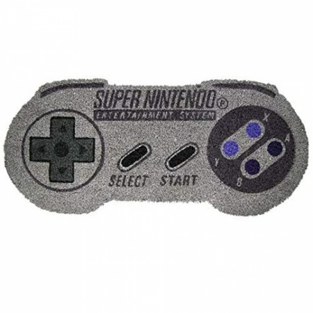 Nintendo SNES Controller Shaped 17"x 29" Doormat with Non-Skid Back