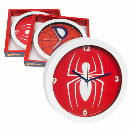 Marvel Comics Spider-Man Face Symbol Character 9 3/4" Wall Clock
