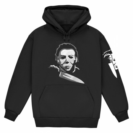 Halloween Michael Meyers Black and White Logo Pullover Hoodie