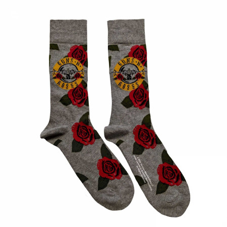 Guns N' Roses Classic Logo Rose Pattern Crew Socks