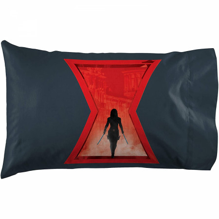 Black Widow Grey and Red 1-Pack Pillow Case