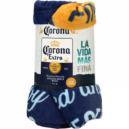 Corona Extra Bottle Label Fleece 48" x 60" Throw Blanket
