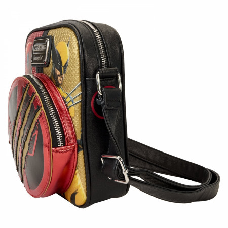 Deadpool 3 Crossbody Metallic Faux Leather Backpack By Loungefly