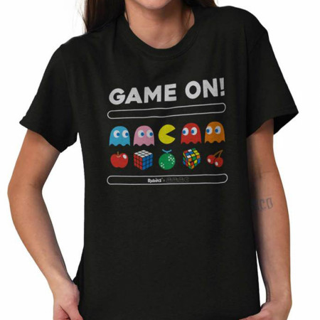 Pac-Man Game On Characters and Fruit Logo T-Shirt