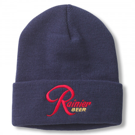 Rainier Beer Embroidered Logo Cuffed Knit Beanie