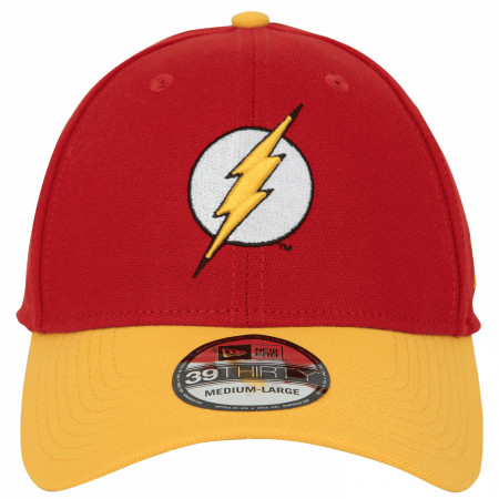 The Flash Symbol Scarlet and Gold New Era 39Thirty Fitted Hat