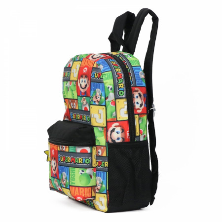 Super Mario Bros. Characters All Over Print 16" Backpack