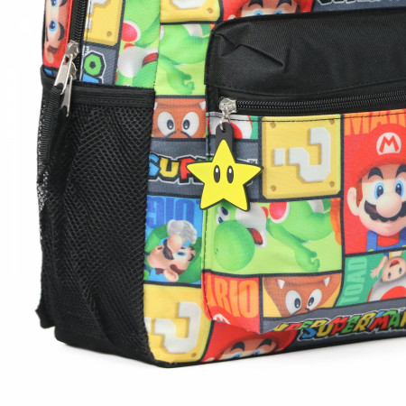 Super Mario Bros. Characters All Over Print 16" Backpack