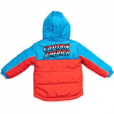 Captain America Shield Logo Puffy Kids Youth Jacket