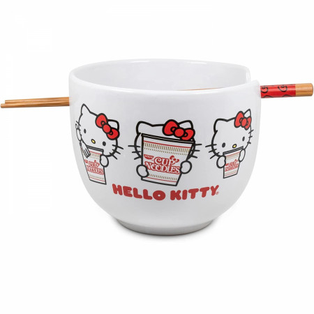 Hello Kitty Cup Noodles Ramen Bowl with Chopsticks