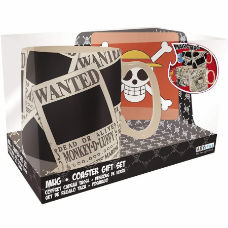One Piece Wanted Heat Change Mug and Coaster Set