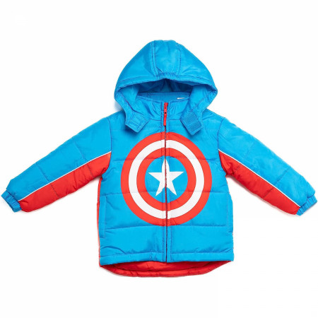 Captain America Shield Logo Puffy Kids Youth Jacket
