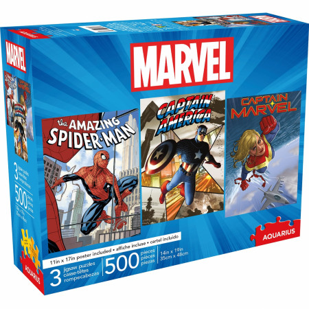 Marvel Heroes 3-Pack of 500 Piece Puzzle Set