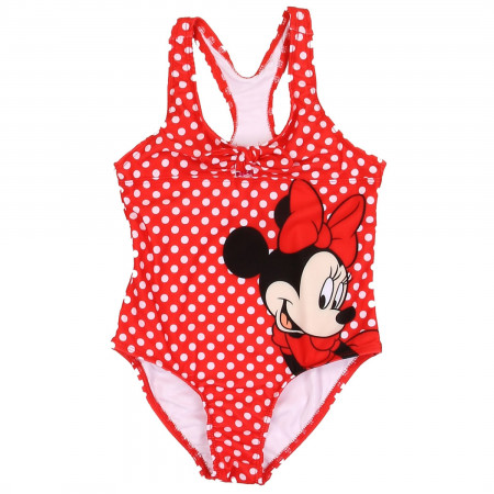 Disney Minnie Mouse Red Polka Dot One Piece Girls Youth Swimsuit