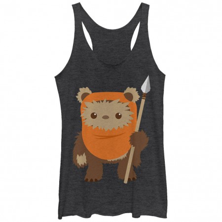 Star Wars Ewok Spear Black Juniors Racerback Tank Top