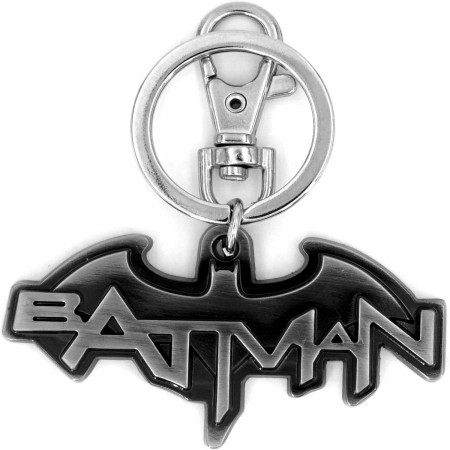 Batman Logo Silver Pewter Keychain