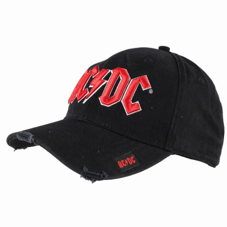 AC/DC Logo Distressed Adjustable Snapback Hat