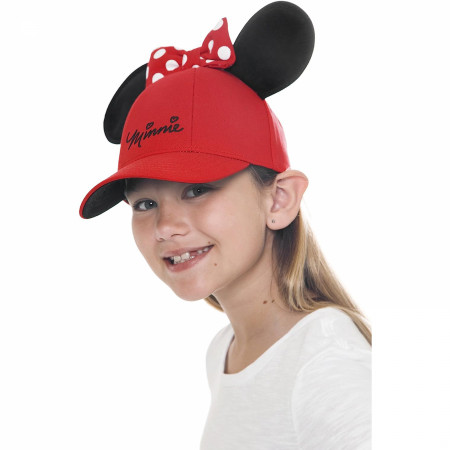 Minnie Mouse Signature Embroidered Youth Cap with 3D Ears and Bow