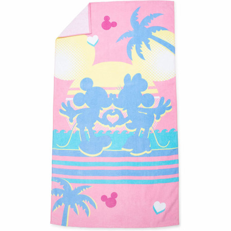 Disney Mickey Mouse & Minnie Mouse Sunset Kisses Oversized Beach Towel