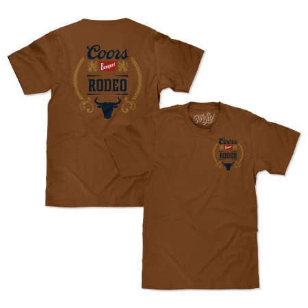 Coors Banquet Rodeo Ornate Logo Front and Back Print T-Shirt