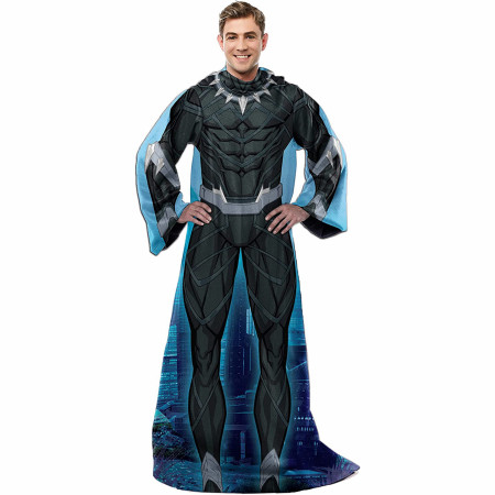 Marvel Comics Black Panther Silk Touch Throw Blanket with Sleeves