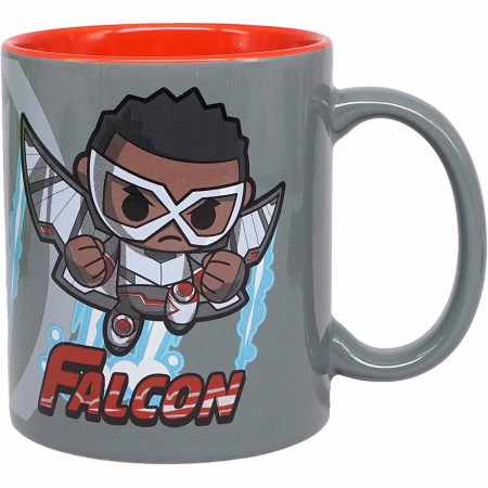 Marvel The Falcon Chibi Character and Symbol 11oz Ceramic Mug