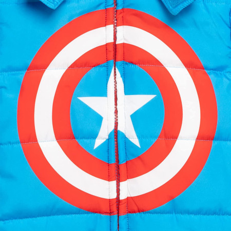 Captain America Shield Logo Puffy Kids Youth Jacket