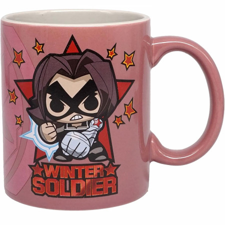 Marvel The Winter Soldier Chibi Character and Symbol 11oz Ceramic Mug