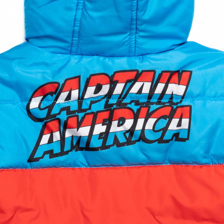 Captain America Shield Logo Puffy Kids Youth Jacket