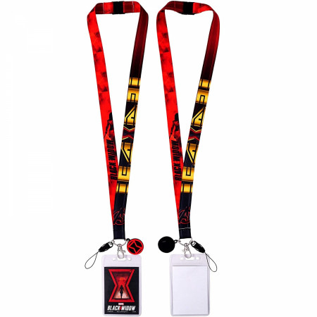 Black Widow Movie Lanyard with Card Holder and Charm