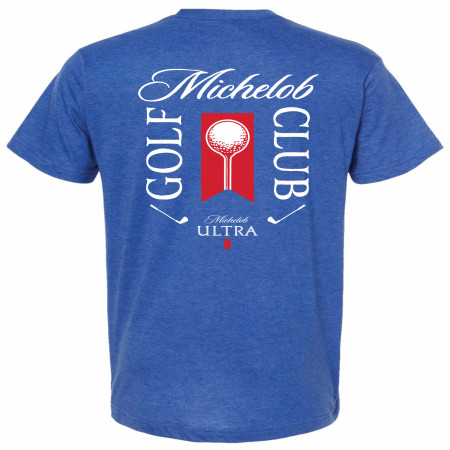 Michelob Golf Club Blue Colorway Front and Back Print T-Shirt