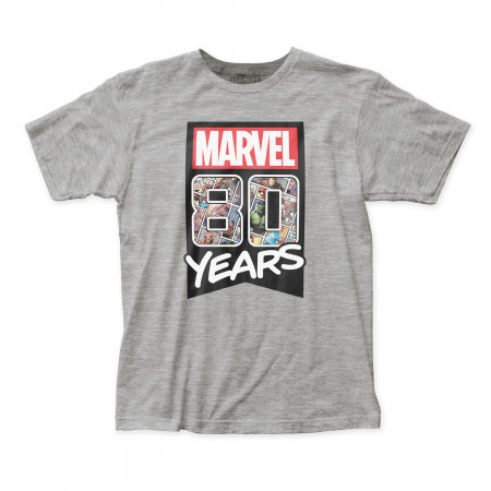 80 Years of Marvel Men's Grey T-Shirt