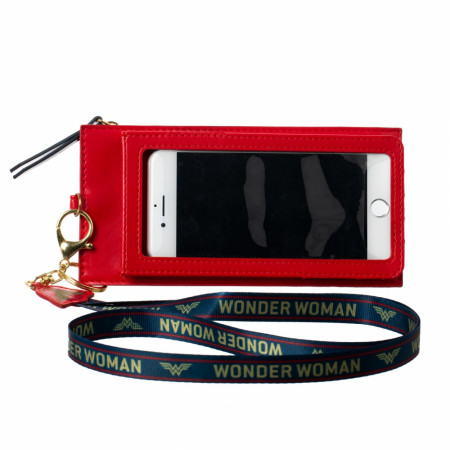 Wonder Woman Red Phone Sleeve With Lanyard