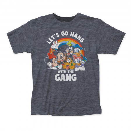 Mickey Mouse Let's Hang With Friends Men's Grey T-Shirt
