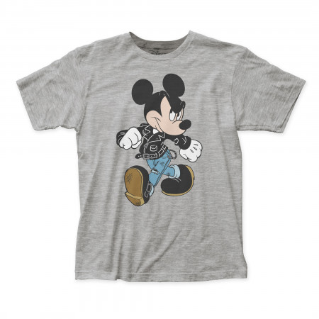Mickey Leather Jacket Mens' Grey T-Shirt