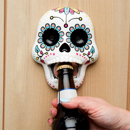 Sugar Skull Wall Mounted Bottle Opener