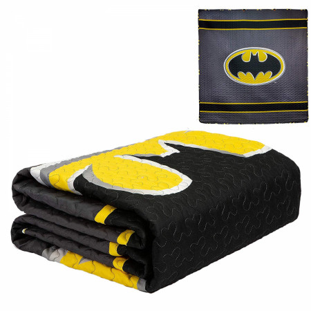 Batman Emblem Grey Queen Size Bedspread