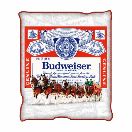 Budweiser Beer Red And White Clydesdale Plush Throw Blanket