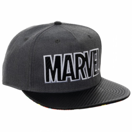 Marvel Logo Carbon Fiber Adjustable Grey Snapback