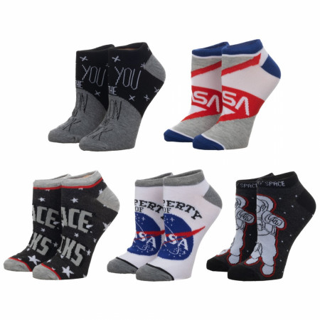 NASA 5-Pair Pack Junior Ankle Socks
