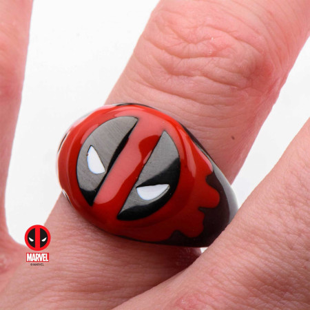 Marvel Deadpool Stainless Steel Red Blood Ring