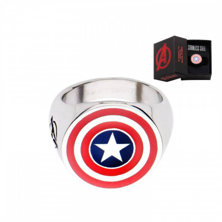 Captain America Shield Stainless Steel Plated Ring