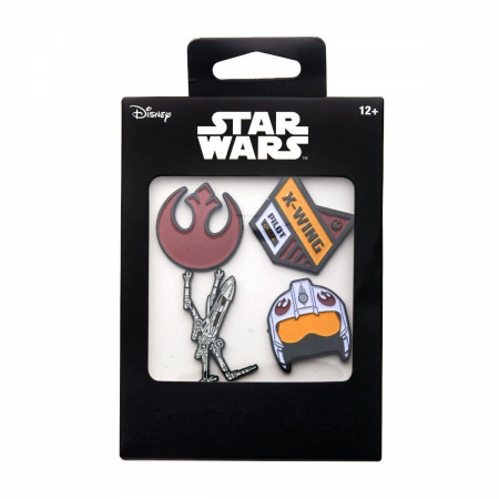 Star Wars Rebel Alliance Symbol and X- Wing Fighter Metal Pin Set